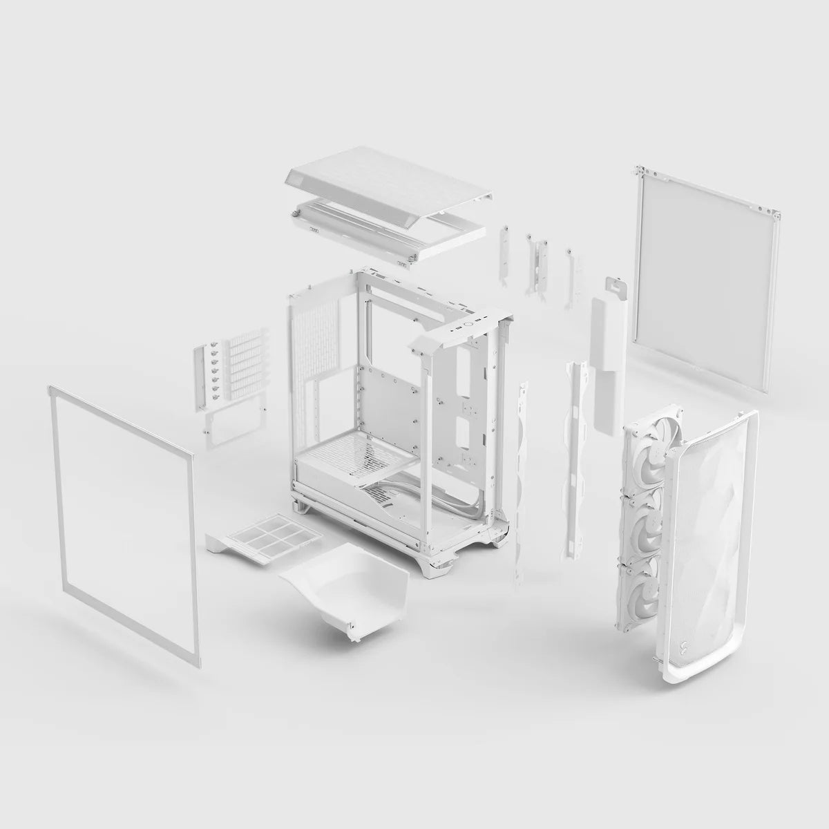 Fractal Design Meshify 3 Blanc TG Clear Tint — vue 8