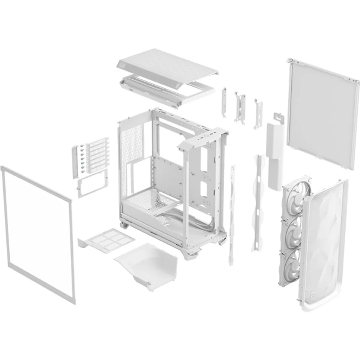 Fractal Design Meshify 3 RGB TG Light Tint — Blanc — vue 11