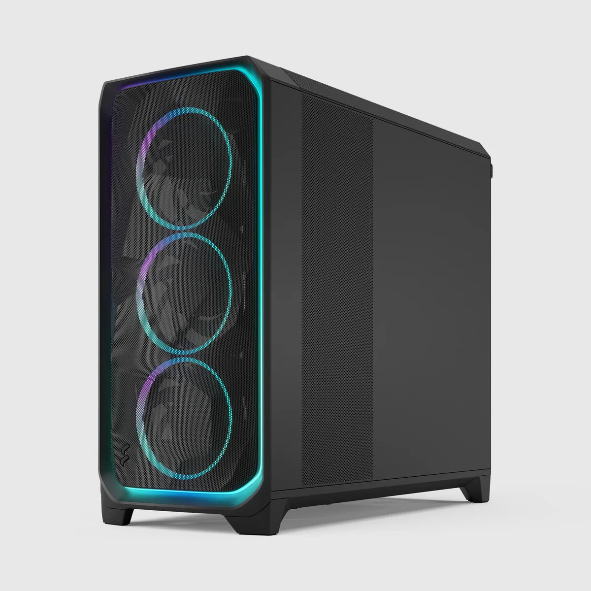 Fractal Design Meshify 3 XL Ambience Pro RGB TG Light Tint — Noir — vue 5