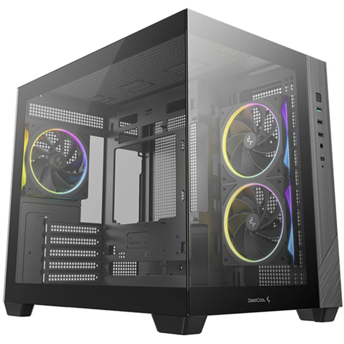 DeepCool CG330 3F Micro ATX Mini ITX ARGB verre Noir — vue principale