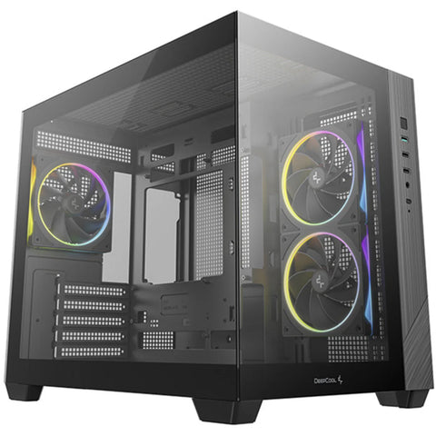 DeepCool CG330 3F Micro ATX Mini ITX ARGB verre Noir — vue principale