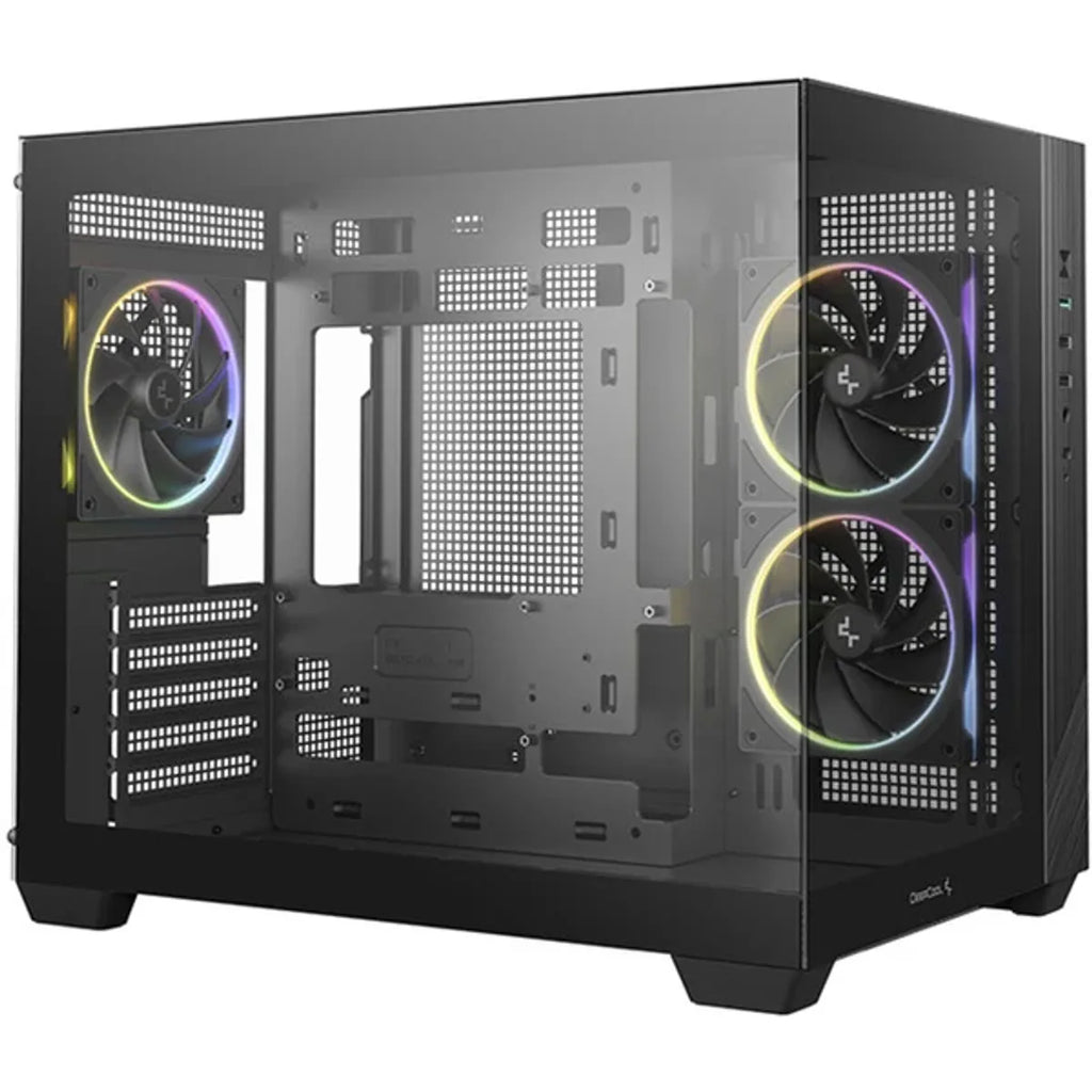 DeepCool CG330 3F Micro ATX Mini ITX ARGB verre Noir — vue 2