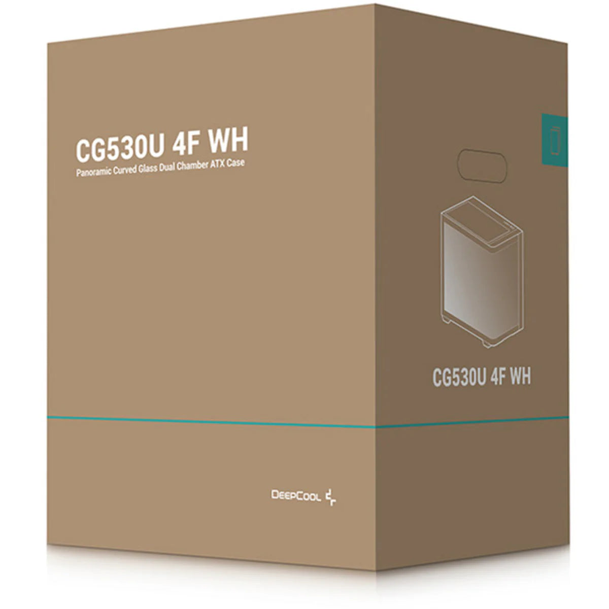DeepCool CG530U 4F WH ATX boîtier panoramique en verre incurvé Blanc — vue 9