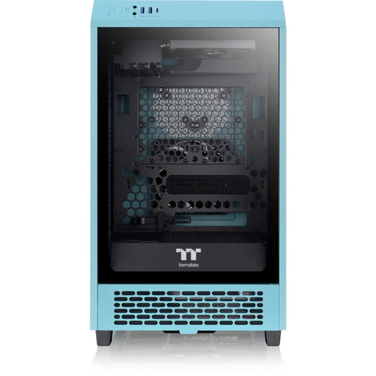 Thermaltake The Tower 200 TG — Turquoise — vue 3