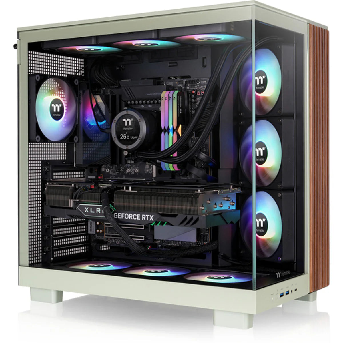 Thermaltake View 380 XL WS ARGB — Vert matcha — vue 3