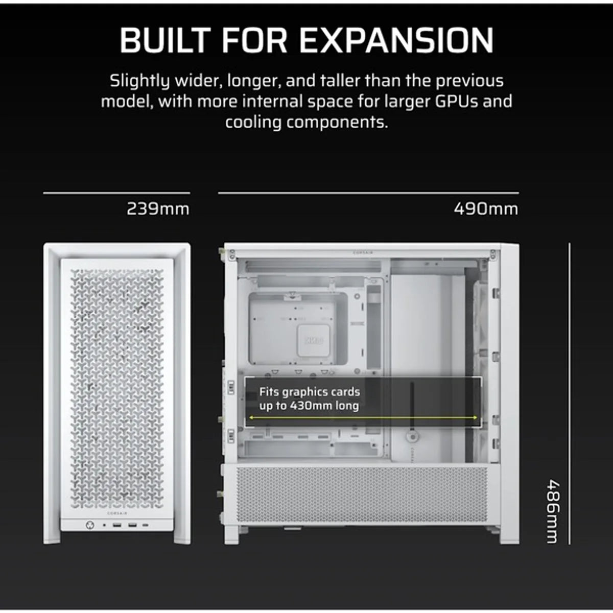 CORSAIR Frame 4000D RS Blanc — vue 10