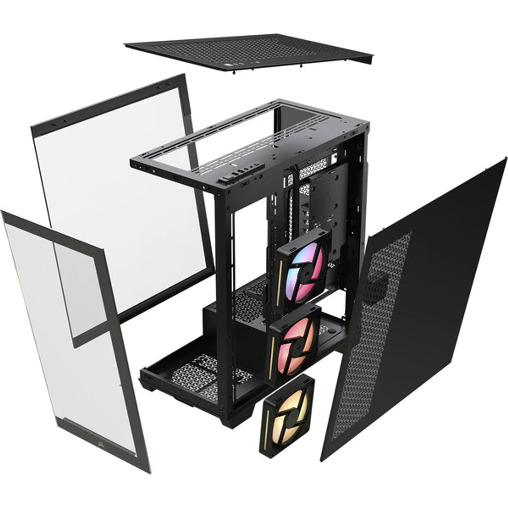 CORSAIR Midi 3500X LXR LINK (verre trempé) Noir — vue 12