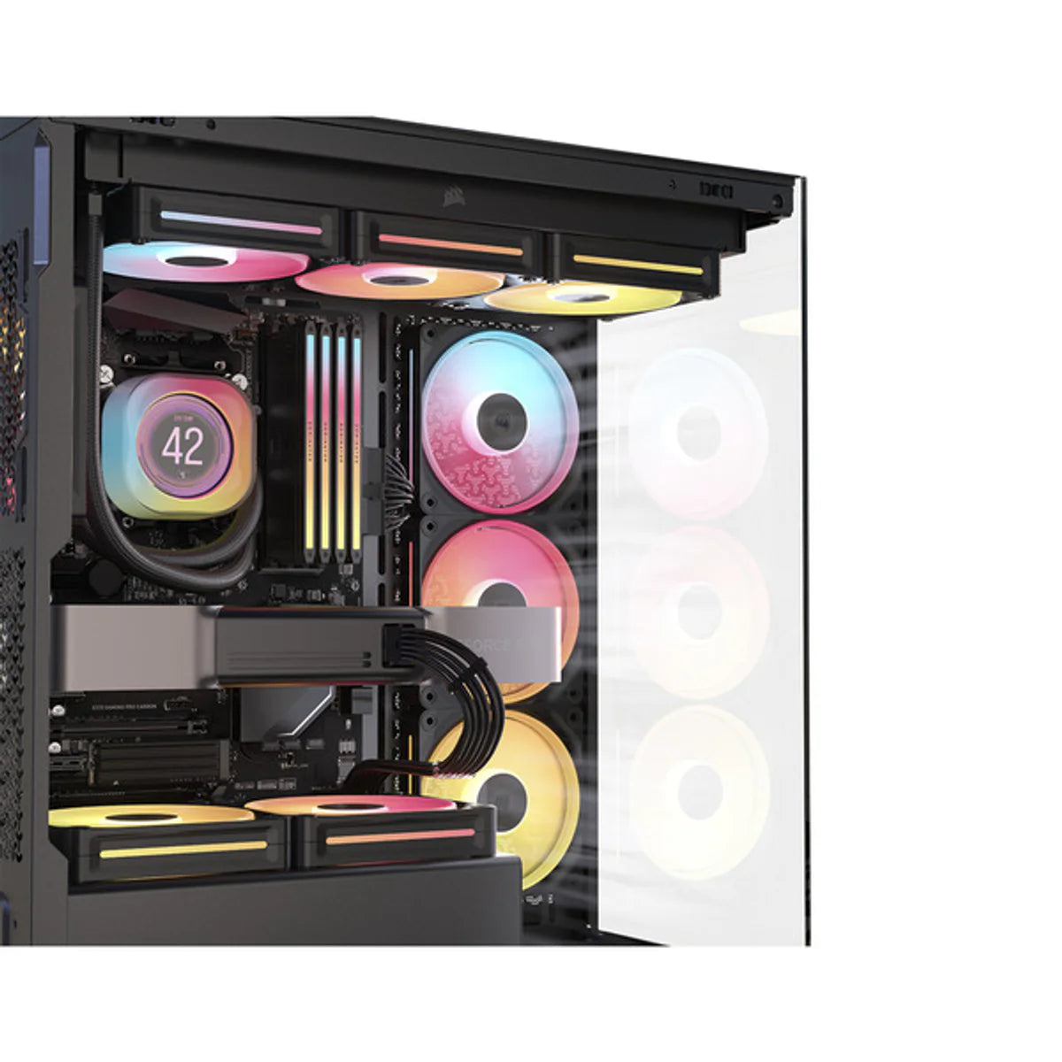 CORSAIR Midi 3500X LXR LINK (verre trempé) Noir — vue 23