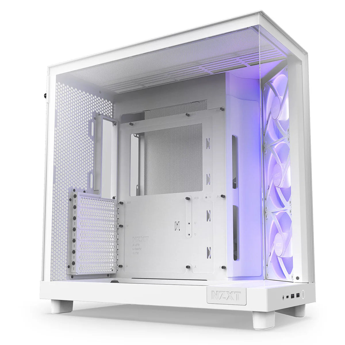 NZXT H6 FLOW RGB ALL Blanc Moyen Tour fenêtre en verre CC-H61FW-R1 — vue 2