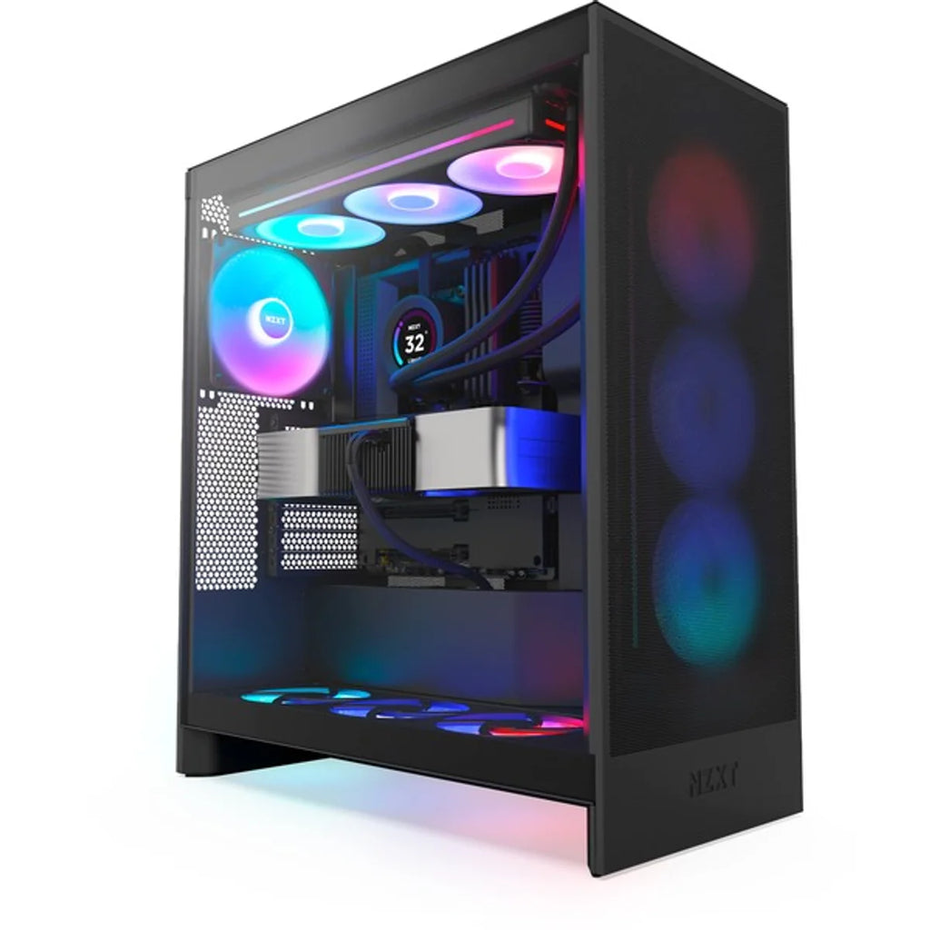 NZXT H7 FLOW RGB ALL Noir fenêtre en verre. CM-H72FB-R1 — vue 4