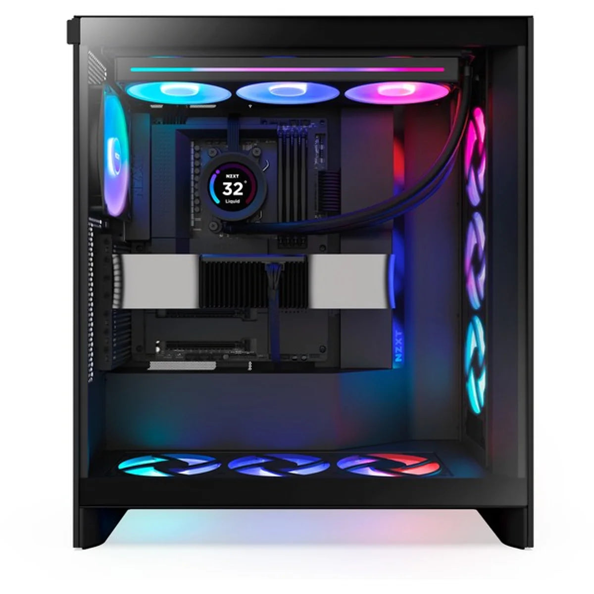 NZXT H7 FLOW RGB ALL Noir fenêtre en verre. CM-H72FB-R1 — vue 5