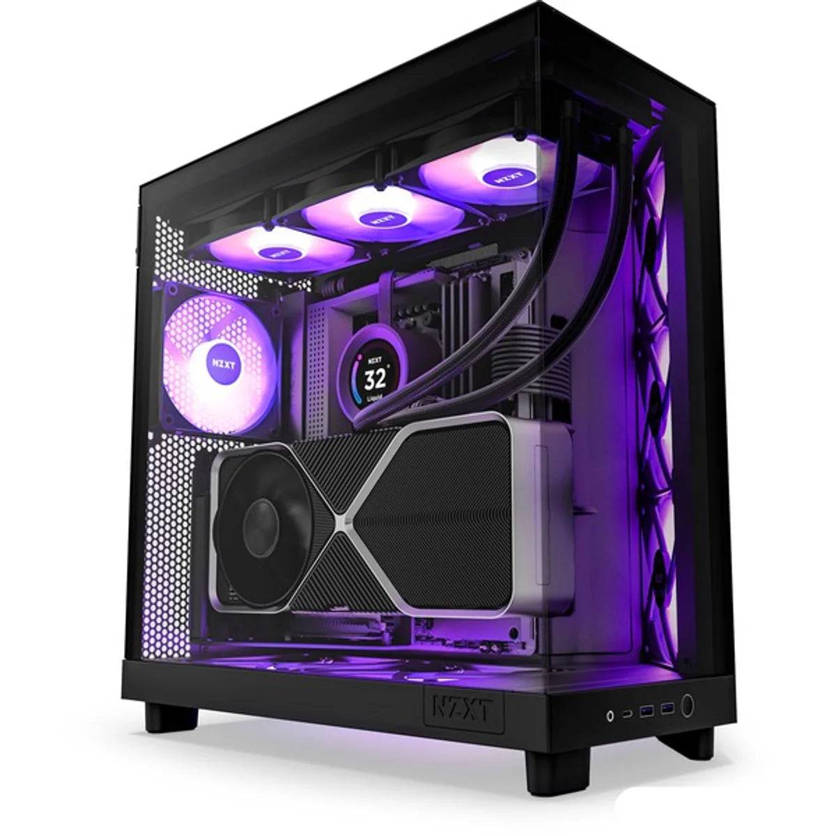 NZXT H6 FLOW RGB ALL Noir Moyen Tour fenêtre en verre CC-H61FB-R — vue 12