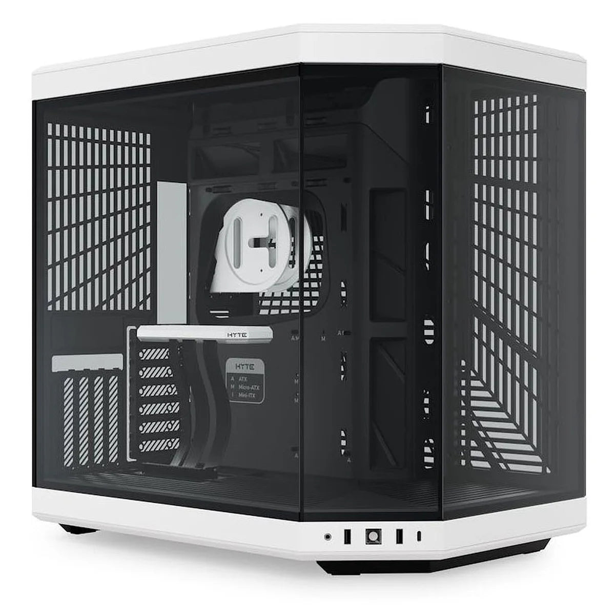 HYTE Y70 double chambre ATX Noir/Blanc avec fenêtre en verre — vue principale
