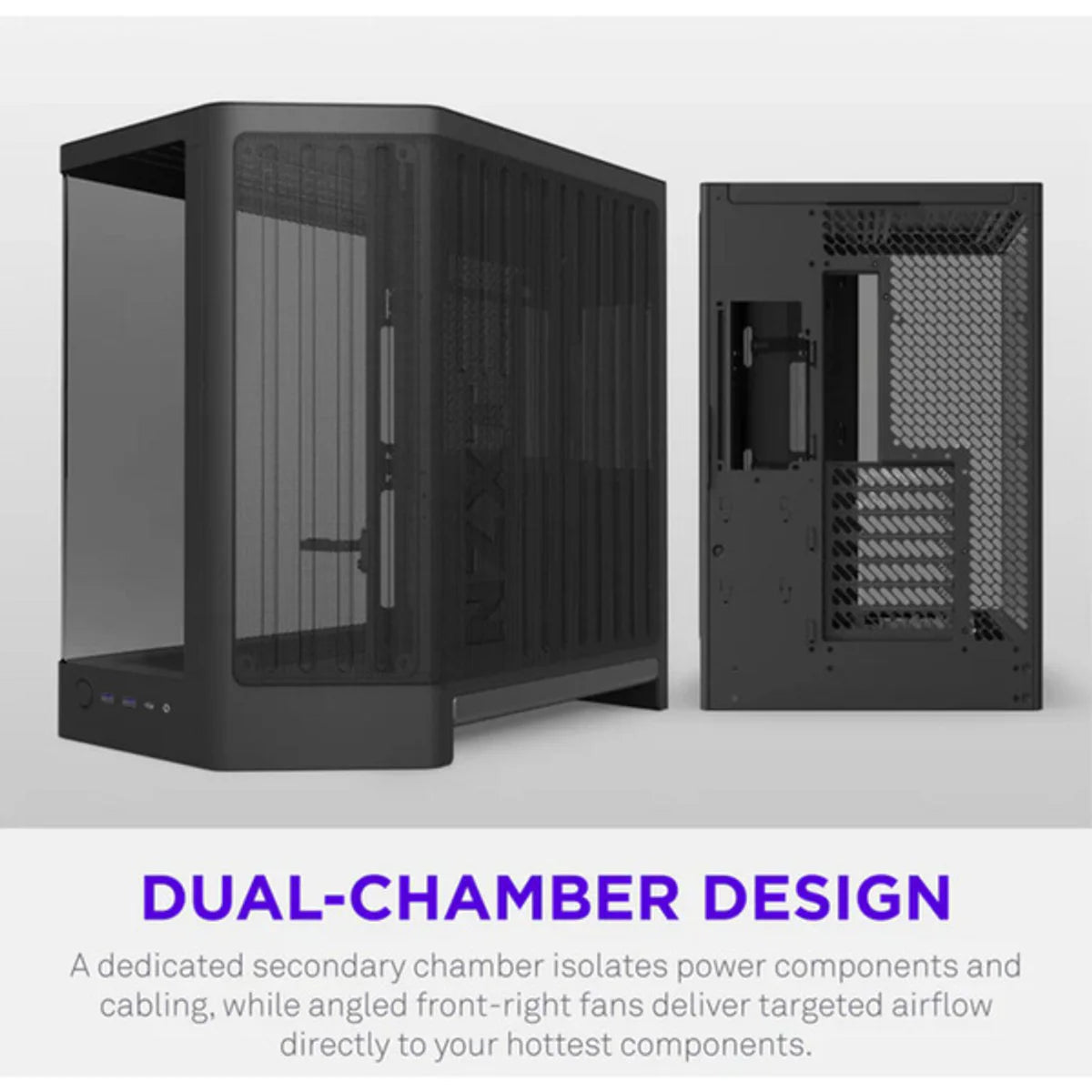 NZXT H6 2026 Moyen Tour Airflow fenêtre en verre — Noir — vue 4