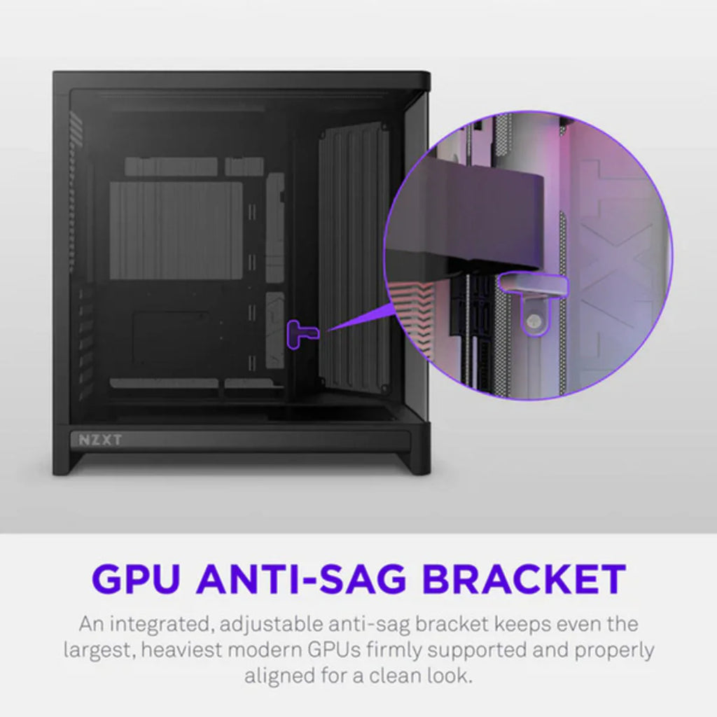 NZXT H6 2026 Moyen Tour Airflow fenêtre en verre — Noir — vue 9