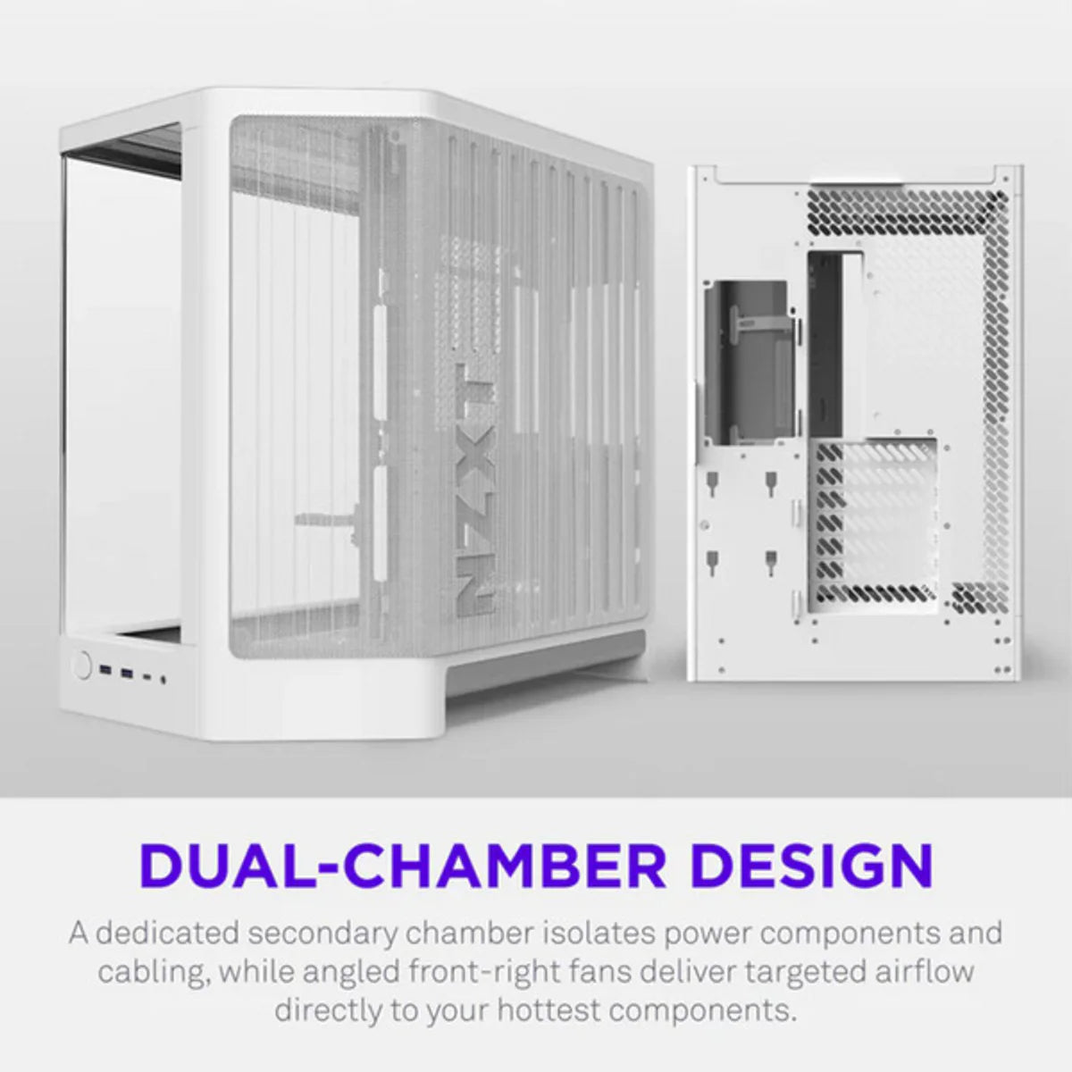 NZXT H6 2026 Moyen Tour Airflow fenêtre en verre — Blanc — vue 4