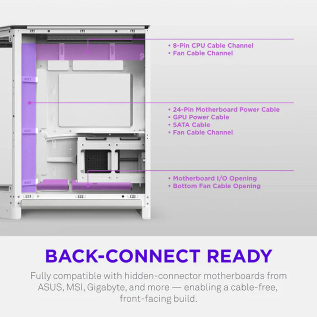 NZXT H6 2026 Moyen Tour Airflow fenêtre en verre — Blanc — vue 10