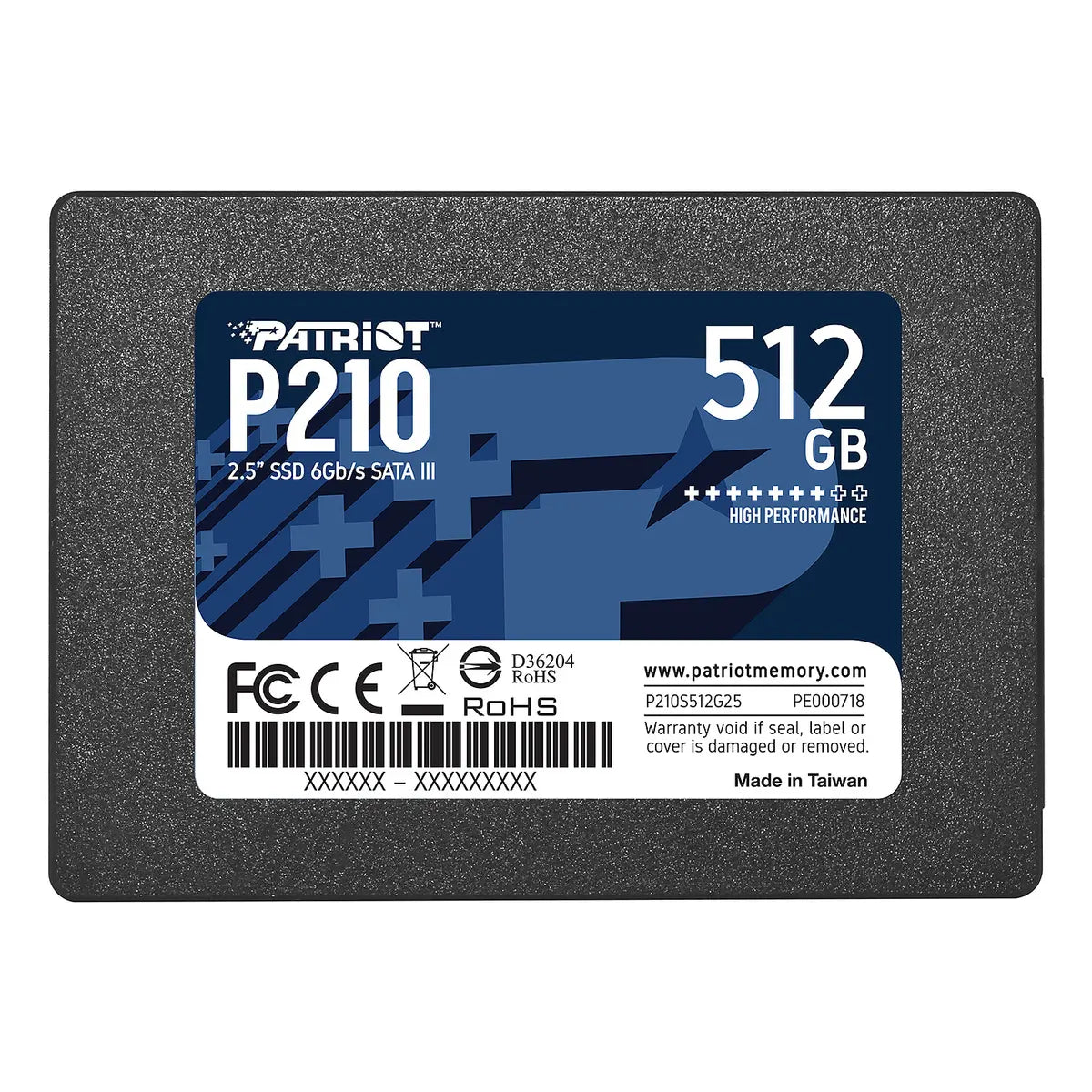 Patriot P210 512 Go — SSD 2,5 pouces — vue 3