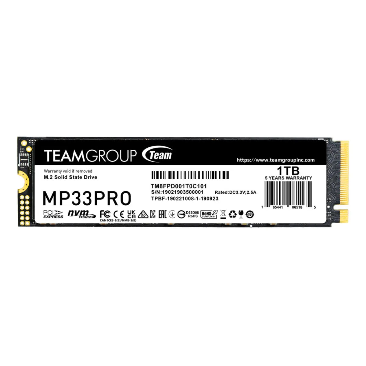 TeamGroup MP33 PRO 1 To — SSD M.2 2280 — vue 1