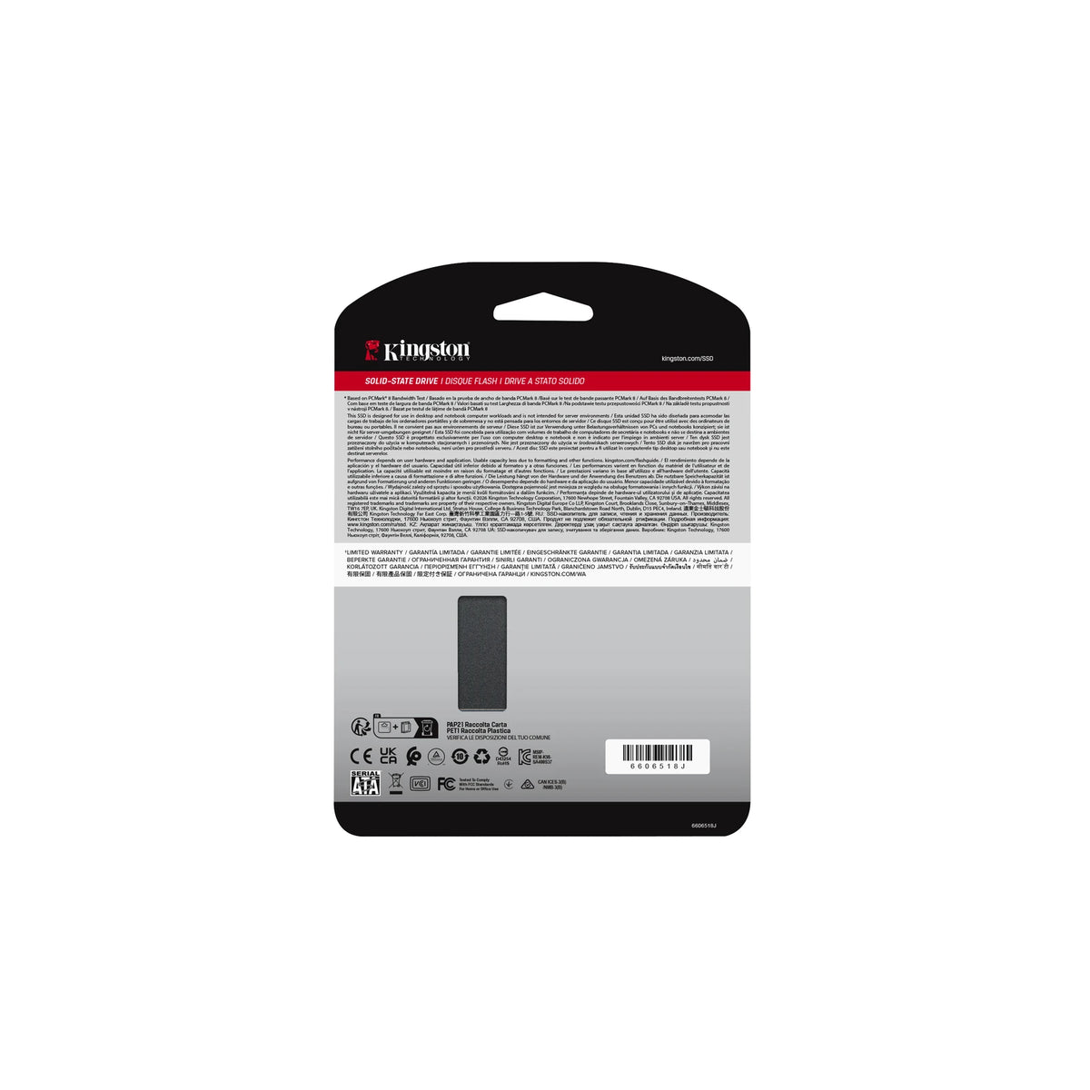 Kingston A400 240 Go — vue de l’emballage 2 du SSD sur fond blanc carré — réf. SA400S37/240G