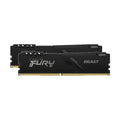 Kingston FURY Beast 16 Go (2×8 Go) DDR4-3600 CL17 Noir — KF436C17BBK2/16 – vue principale carrée sur fond blanc montrant les 2 barrettes du kit