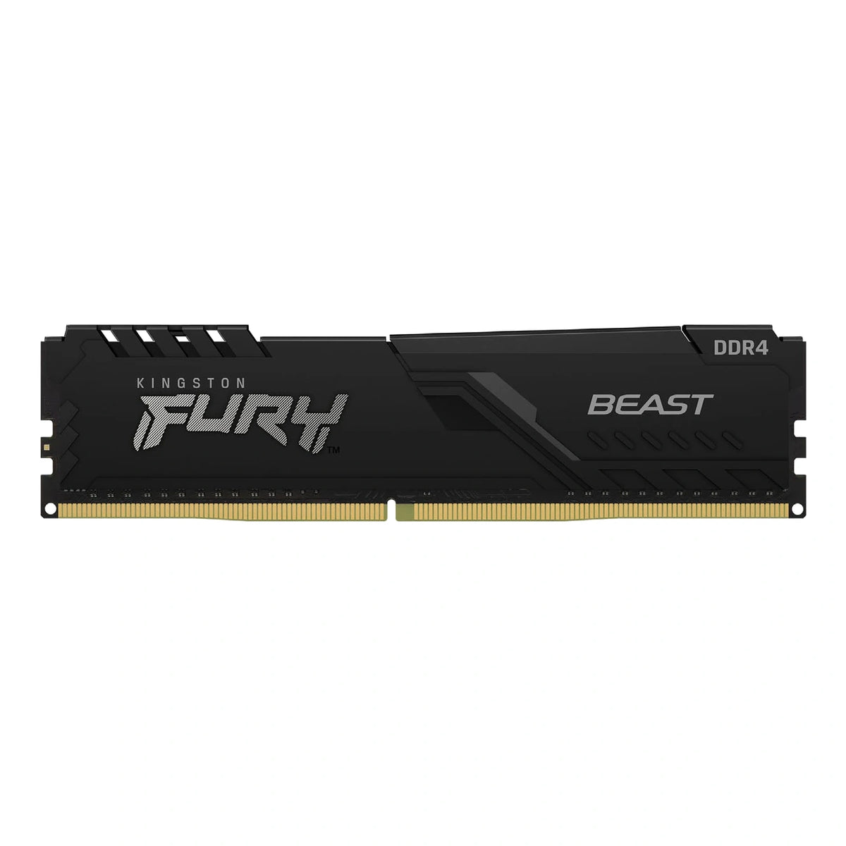 Kingston FURY Beast 8 Go DDR4-3200 CL16 Noir — KF432C16BB/8 – vue principale carrée sur fond blanc montrant une barrette