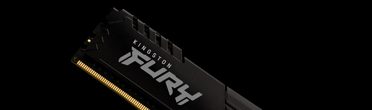 Kingston FURY Beast 16 Go (2×8 Go) DDR4-3200 CL16 Noir — KF432C16BBK2/16 – Dissipateur thermique profil bas de la mémoire Kingston FURY Beast DDR4