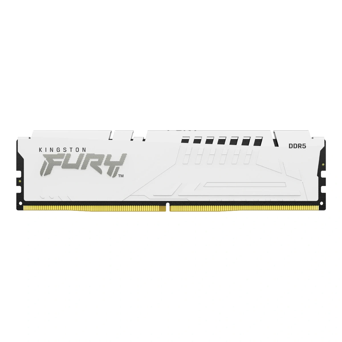 Kingston FURY Beast 16 Go DDR5-6000 CL30 Blanc — KF560C30BWE-16 – vue principale carrée sur fond blanc montrant une barrette