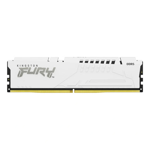 Kingston FURY Beast 16 Go DDR5-6000 CL30 Blanc — KF560C30BWE-16 – vue principale carrée sur fond blanc montrant une barrette