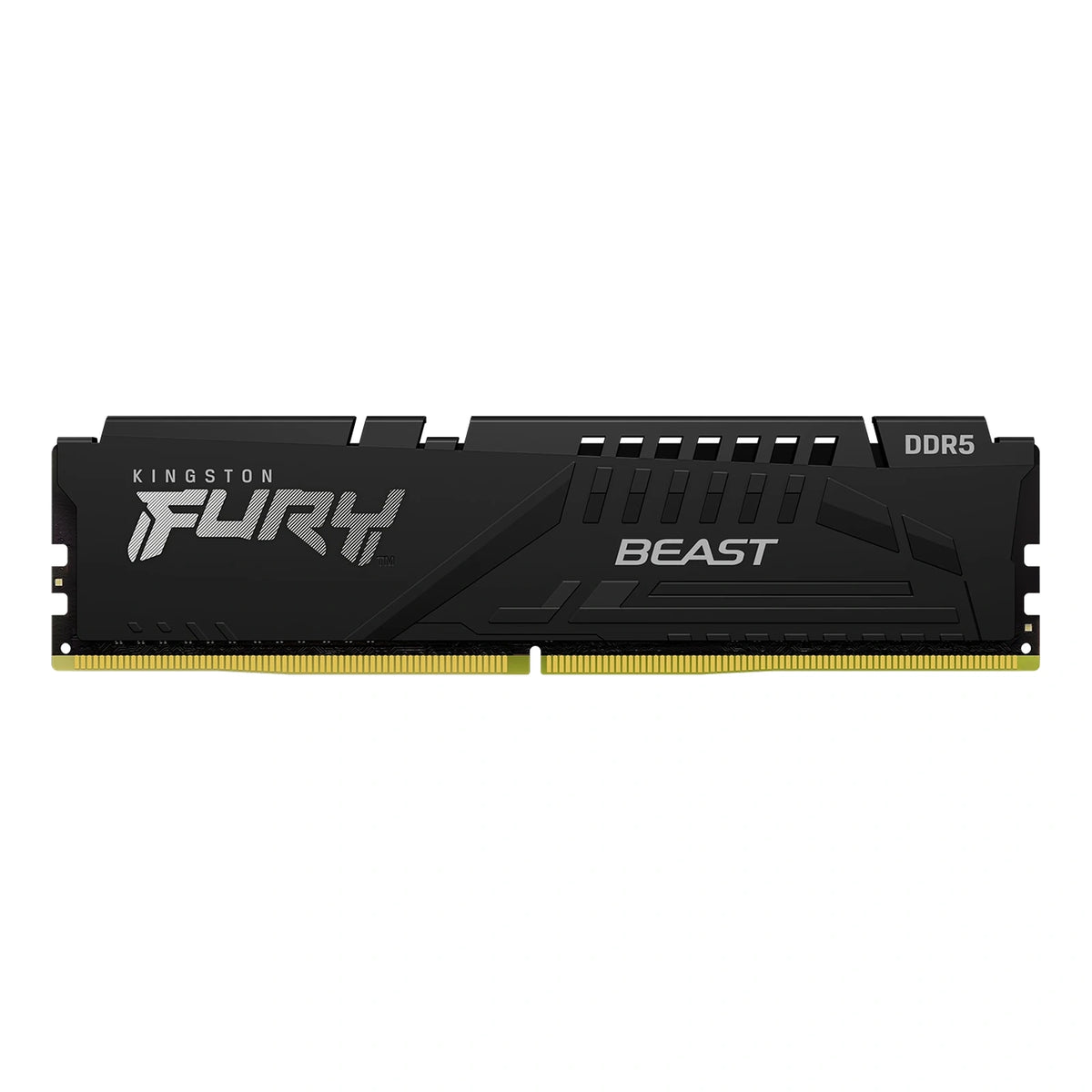 Kingston FURY Beast 16 Go DDR5-6000 CL36 Noir — KF560C36BBE2-16 – vue principale carrée sur fond blanc montrant une barrette