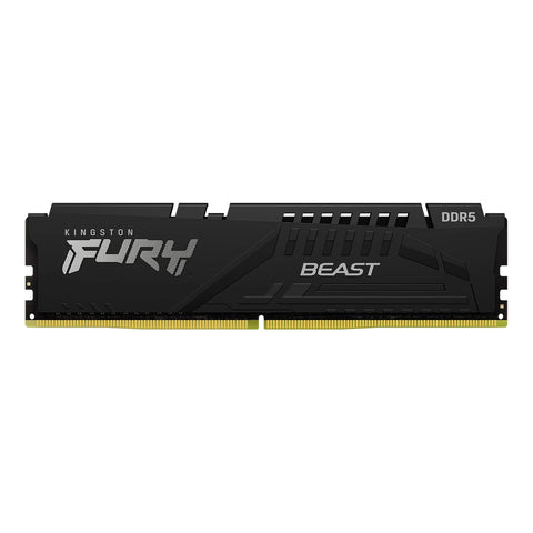 Kingston FURY Beast 8 Go DDR5-5600 CL36 Noir — KF556C36BBE-8 – vue principale carrée sur fond blanc montrant une barrette
