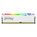 Kingston FURY Beast RGB 16 Go DDR5-6400 CL32 Blanc — KF564C32BWEA-16 – vue principale carrée sur fond blanc montrant une barrette