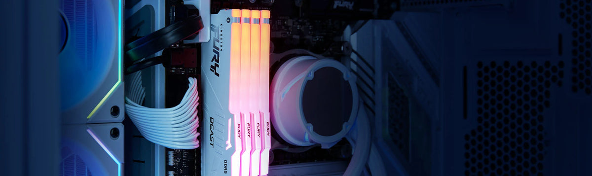 Kingston FURY Beast RGB 8 Go DDR5-5600 CL36 Noir — KF556C36BBEA-8 – Éclairage RGB personnalisable de la mémoire Kingston FURY Beast DDR5