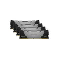 Kingston FURY Renegade 64 Go (4×16 Go) DDR4-3600 CL16 Noir — KF436C16RB12K4/64 – vue principale carrée sur fond blanc montrant les 4 barrettes du kit