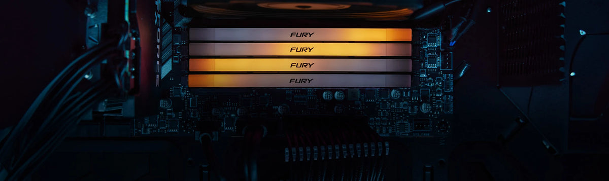 Kingston FURY Renegade RGB 32 Go (4×8 Go) DDR4-3200 CL16 Noir — KF432C16RBAK4/32 – Effets lumineux multicolores de la mémoire Kingston FURY Renegade RGB DDR4