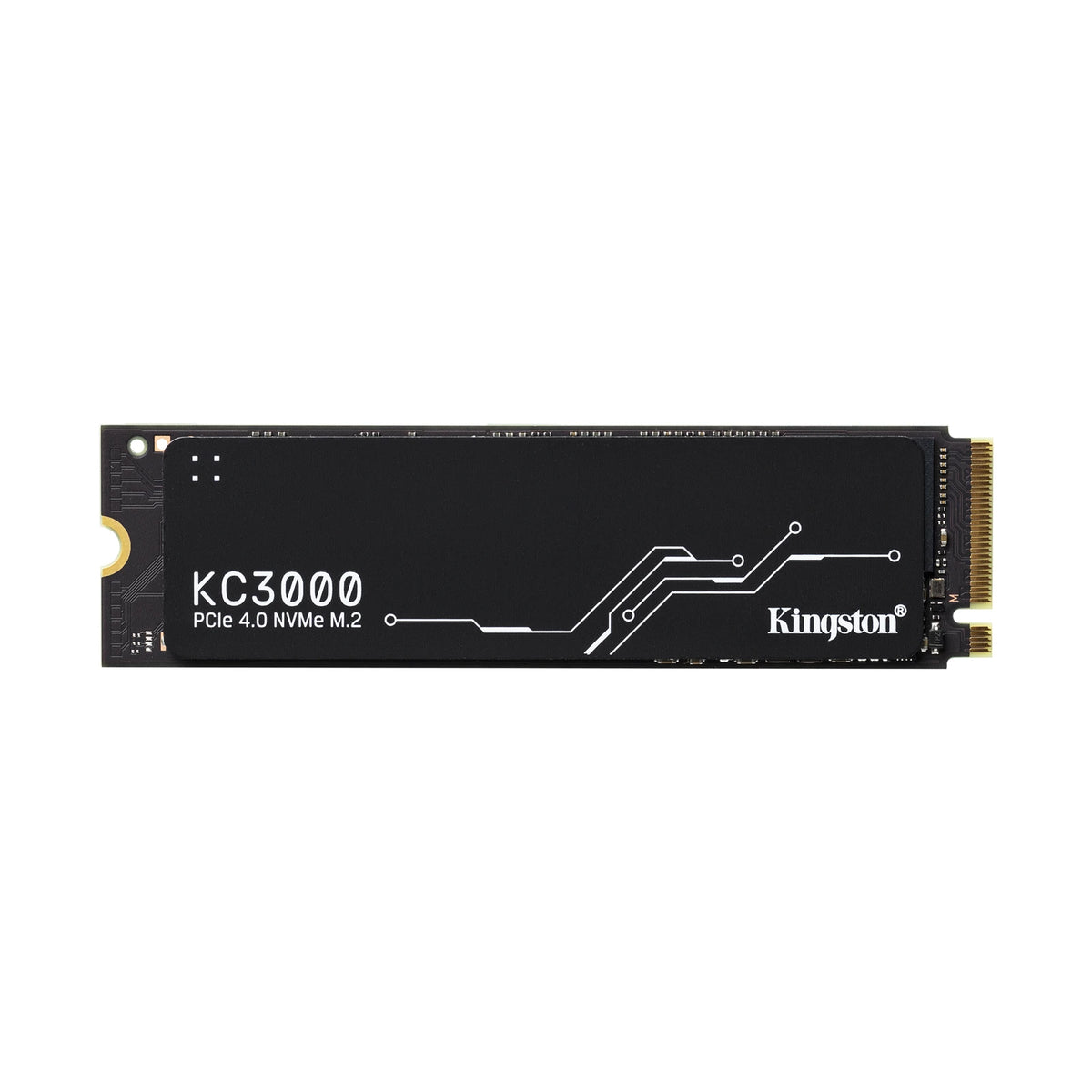 Kingston KC3000 1 To — vue principale du SSD sur fond blanc carré — réf. SKC3000S/1024G