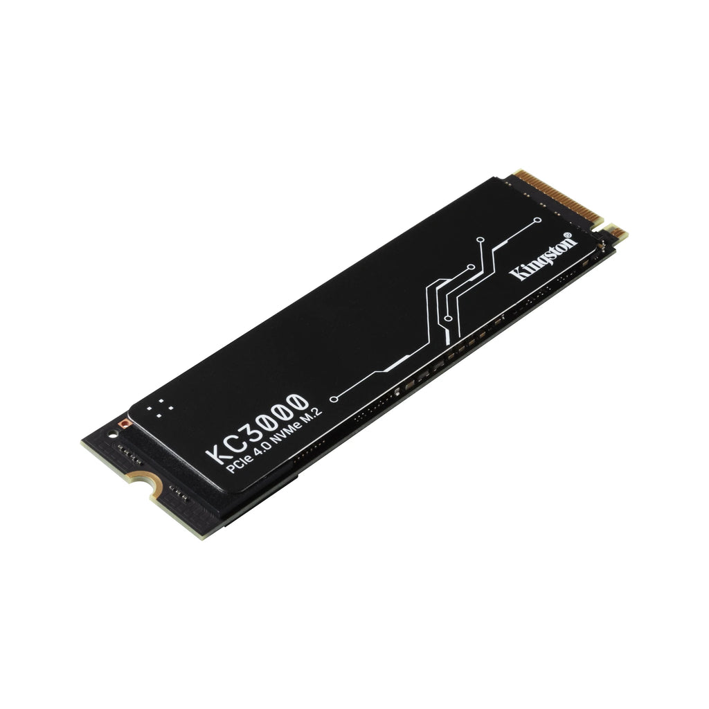 Kingston KC3000 4 To — vue produit 3 du SSD sur fond blanc carré — réf. SKC3000D/4096G