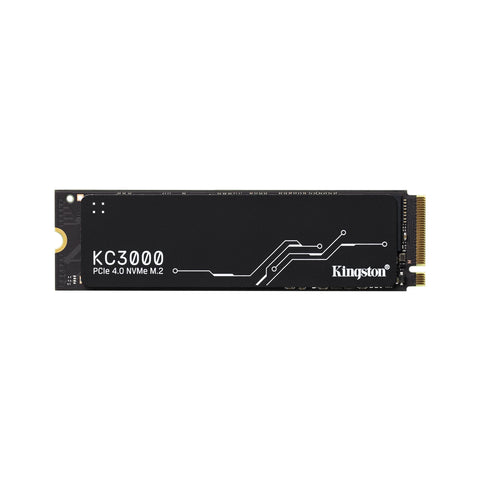 Kingston KC3000 512 Go — vue principale du SSD sur fond blanc carré — réf. SKC3000S/512G