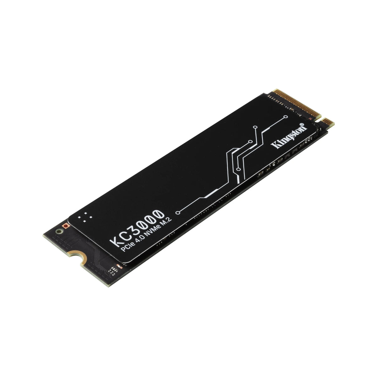 Kingston KC3000 512 Go — vue produit 3 du SSD sur fond blanc carré — réf. SKC3000S/512G