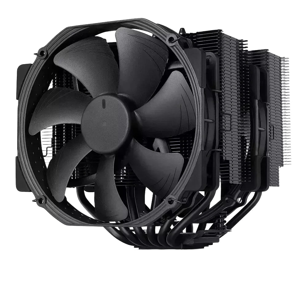 Noctua NH-D15 chromax.black — vue principale du ventirad CPU sur fond blanc — réf. NH-D15-CHROMAX-BLACK
