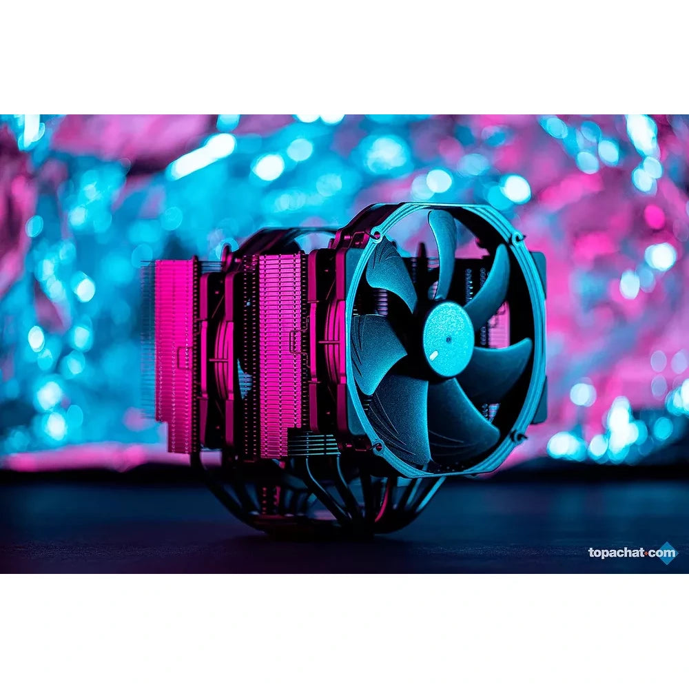 Noctua NH-D15 chromax.black — vue produit 2 du ventirad CPU sur fond blanc — réf. NH-D15-CHROMAX-BLACK