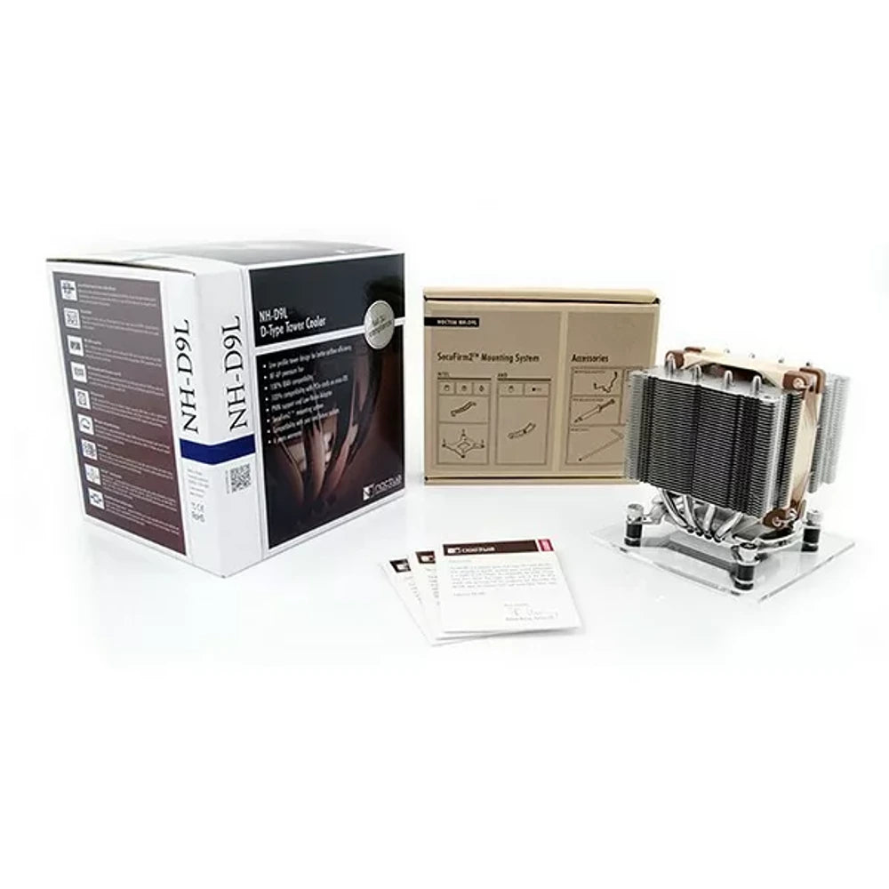 Noctua NH-D9L — vue produit 3 du ventirad CPU sur fond blanc — réf. NH-D9L