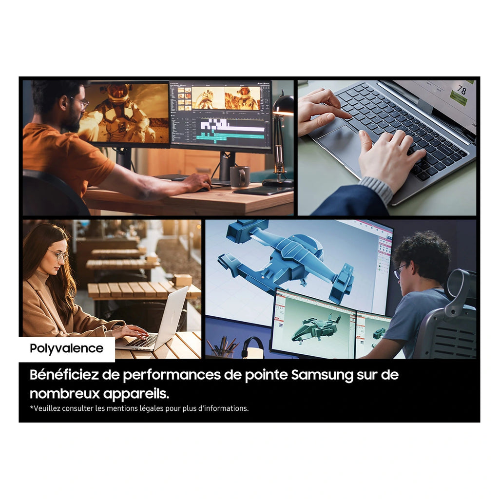 Samsung 9100 PRO 1 To — usages polyvalents du SSD M.2 NVMe PCIe 5.0 x4 sur fond blanc carré — réf. MZ-VAP1T0BW