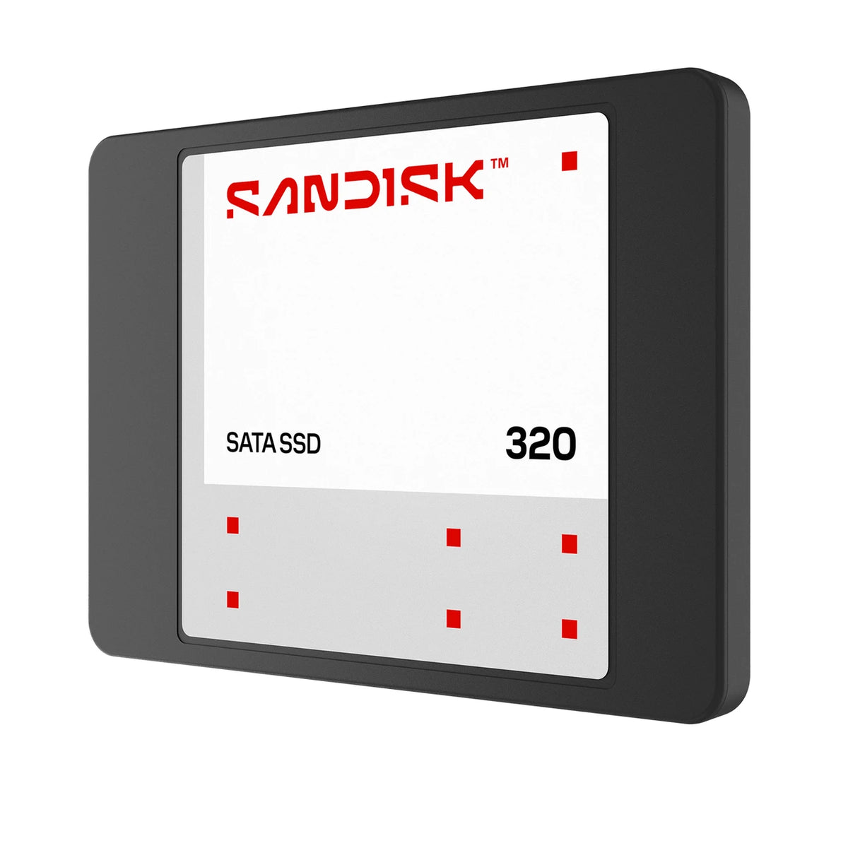SanDisk 320 250 Go — vue côté gauche du SSD 2,5″ (7 mm) sur fond blanc — réf. SDSS31250GBB-000G0