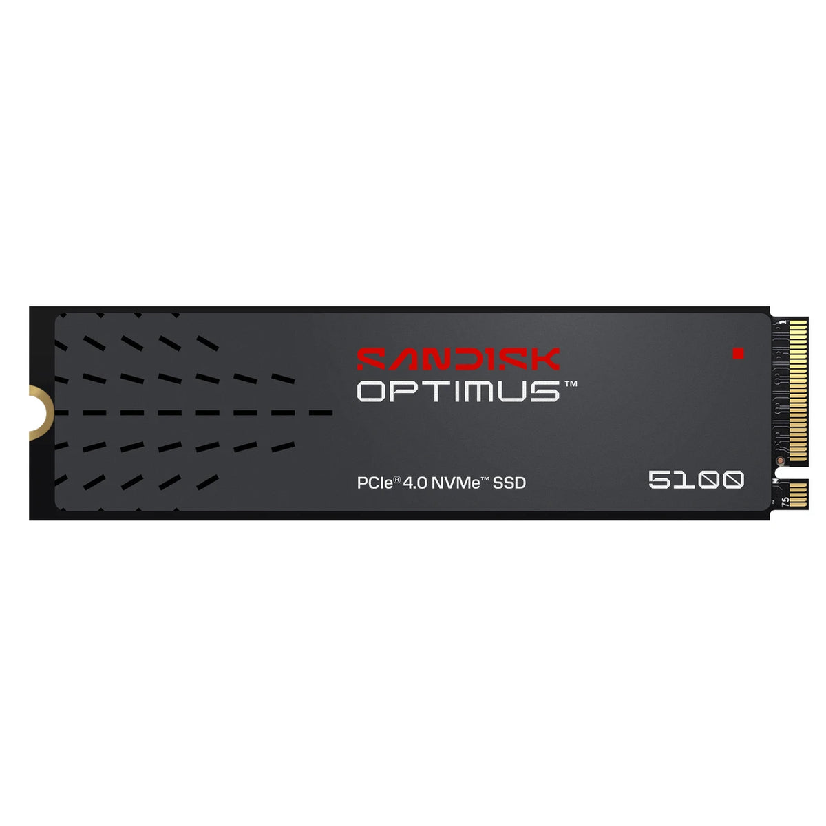 SanDisk Optimus 5100 4 To — vue de face du SSD M.2 2280 sur fond blanc — réf. SDSP51400TAN-000E0