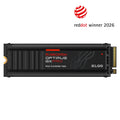 SanDisk Optimus GX PRO 8100 1 To avec dissipateur — vue de face du SSD M.2 2280 sur fond blanc — réf. SDSP82100TAH-000E0