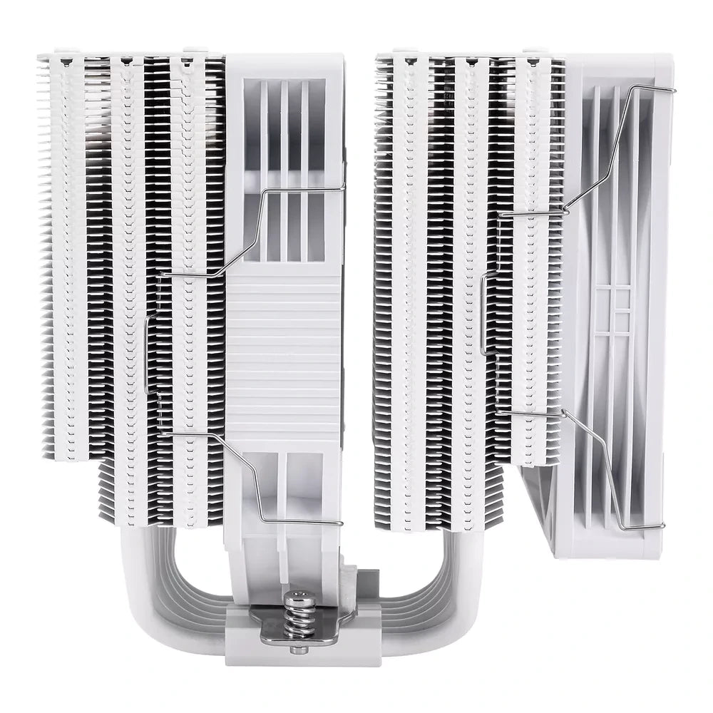 Thermalright Frost Tower 140 – Blanc — vue produit 3 du ventirad CPU sur fond blanc — réf. FRTOW140WH