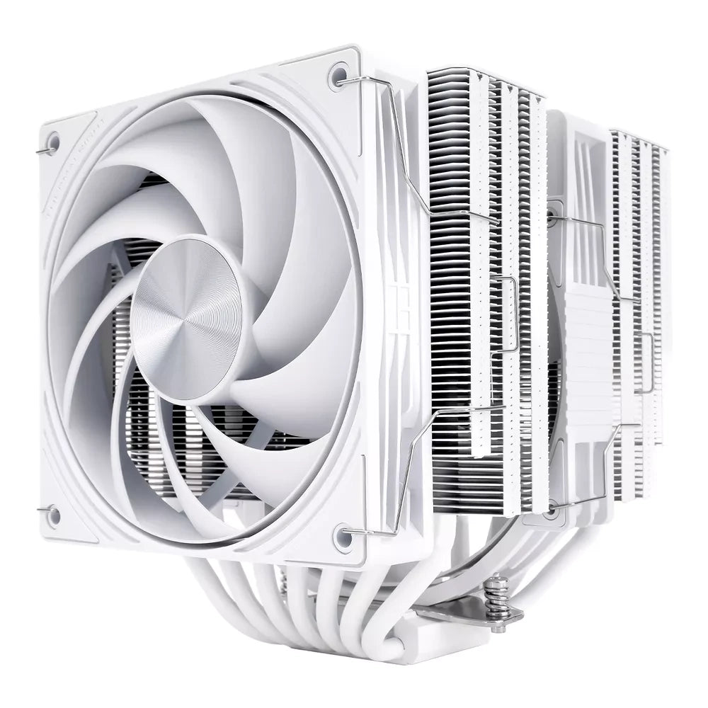 Thermalright Frost Tower 140 – Blanc — vue produit 5 du ventirad CPU sur fond blanc — réf. FRTOW140WH