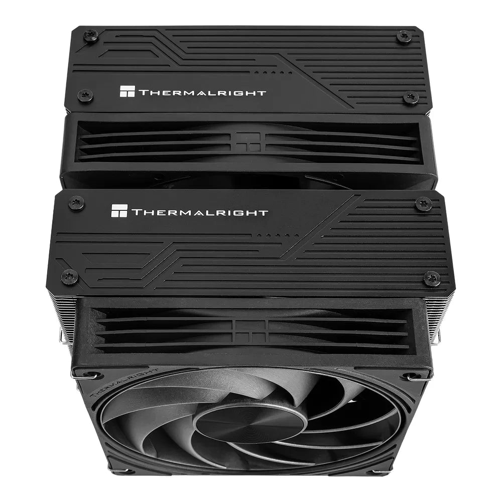 Thermalright Frost Tower 140 – Noir — vue produit 4 du ventirad CPU sur fond blanc — réf. FRTOW140BK