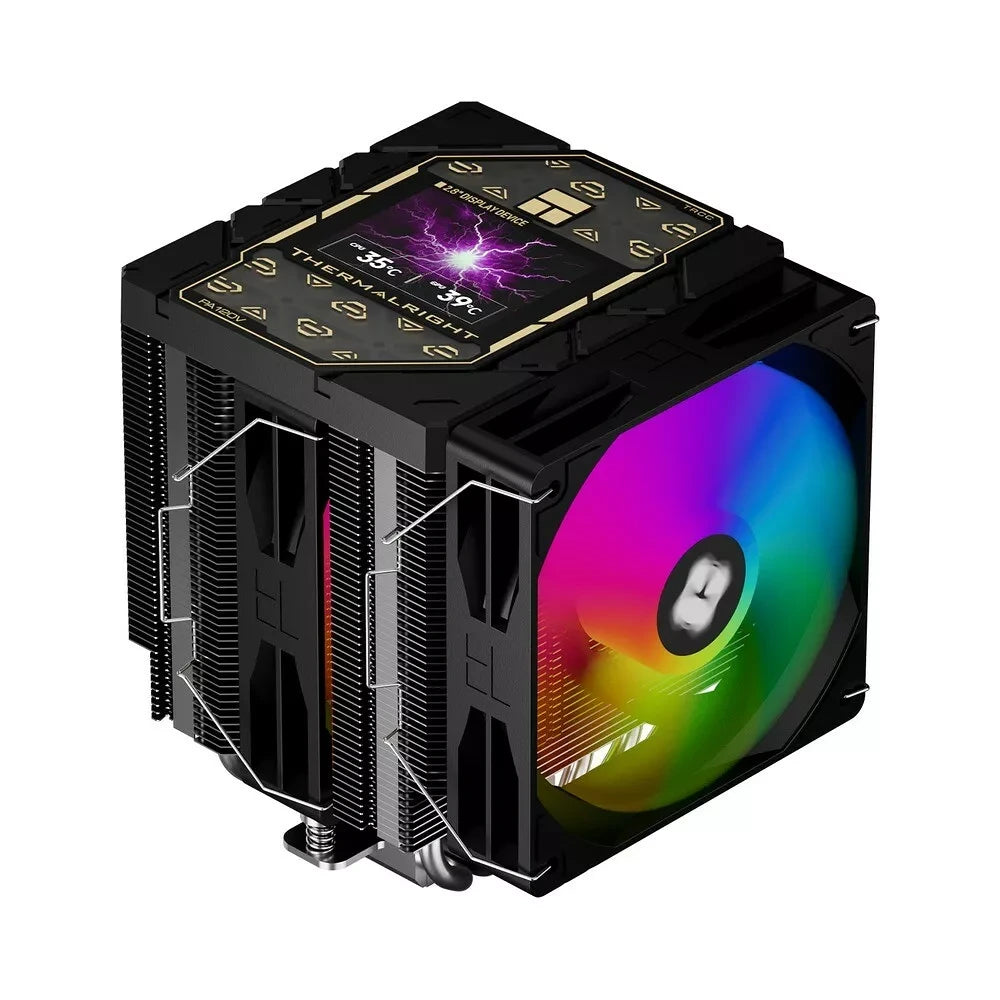 Thermalright Peerless Assassin 120 Vision ARGB – Noir — vue principale du ventirad CPU sur fond blanc — réf. PA120VISAR-BK